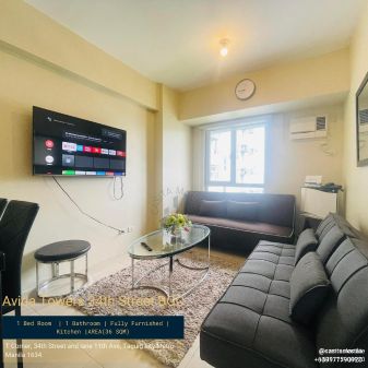 Fully Furnish 1 Bedroom Unit at Avida Towers 34th Street BGC