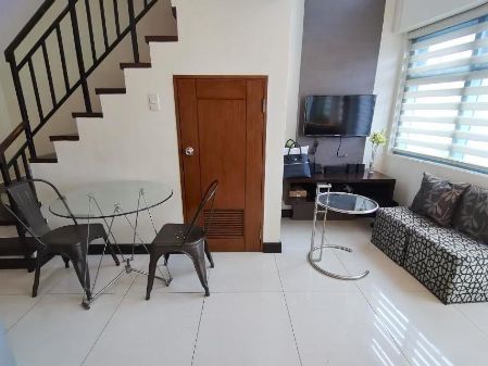 Fully Furnished 1BR Loft-type Unit with Balcony and Washing Machi